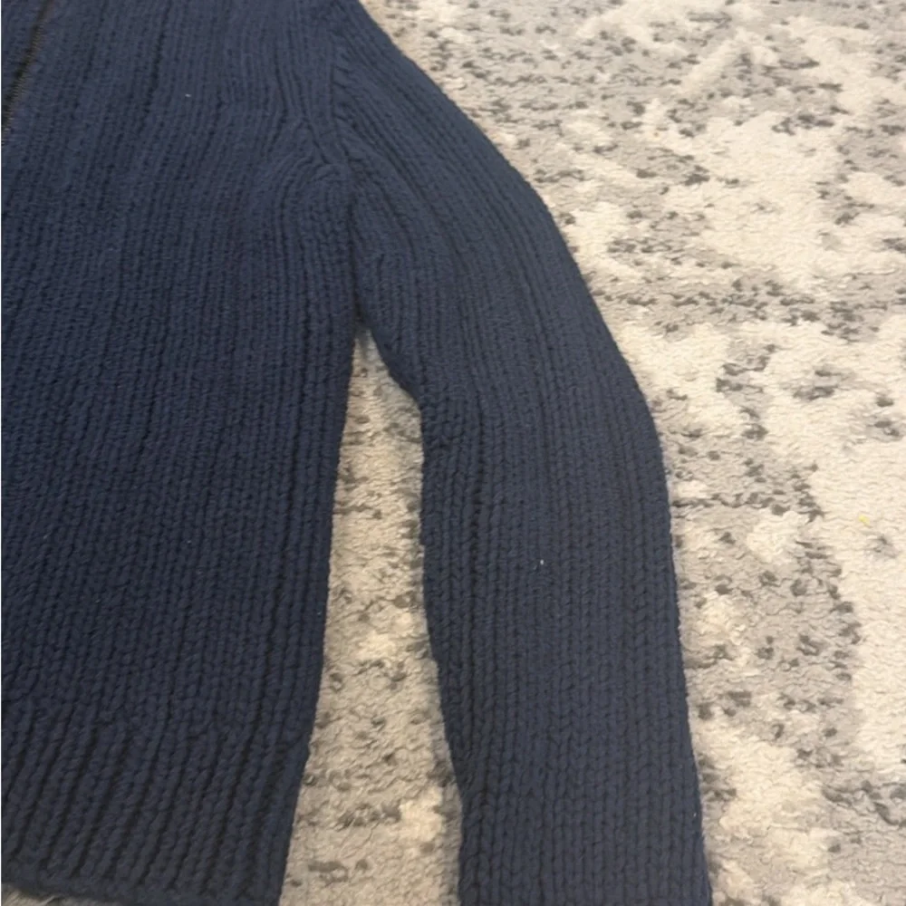 Michael Kors Men's Dark Blue Zip-Up Sweater - Picture 2 of 7